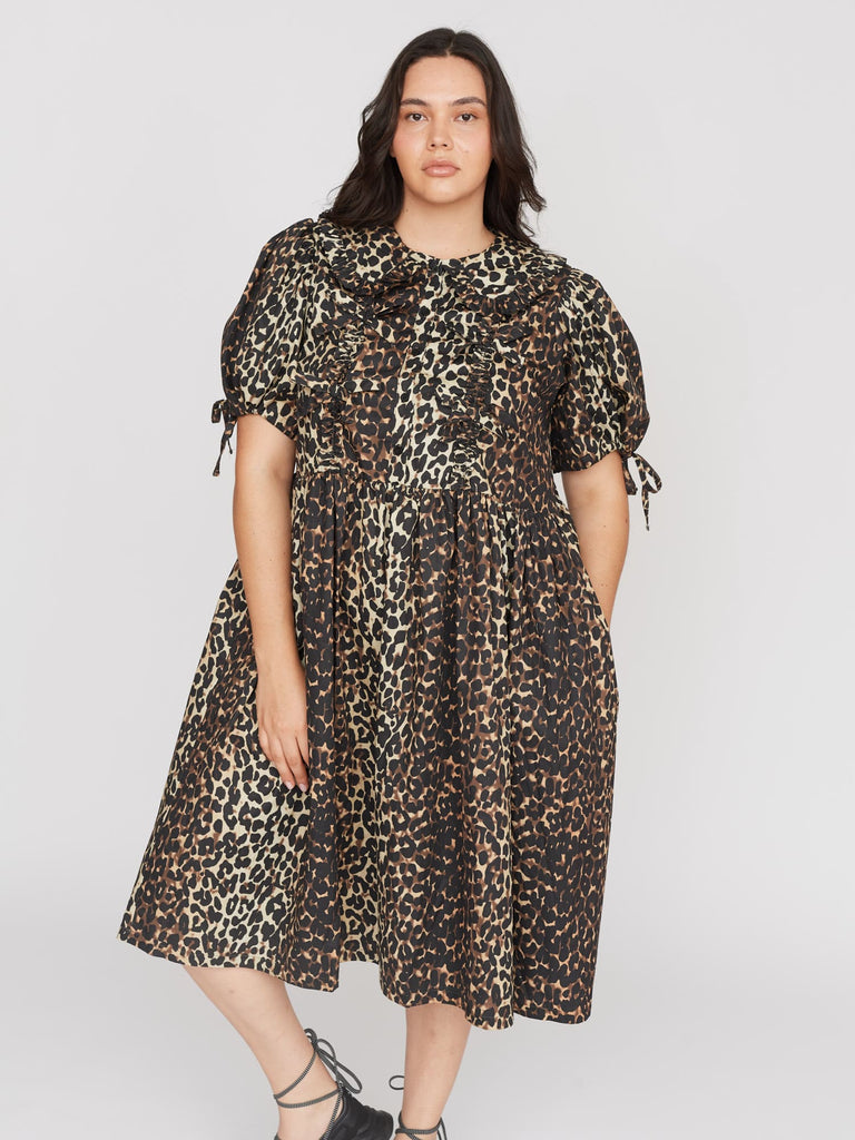 Lotus Leopard Smock Dress