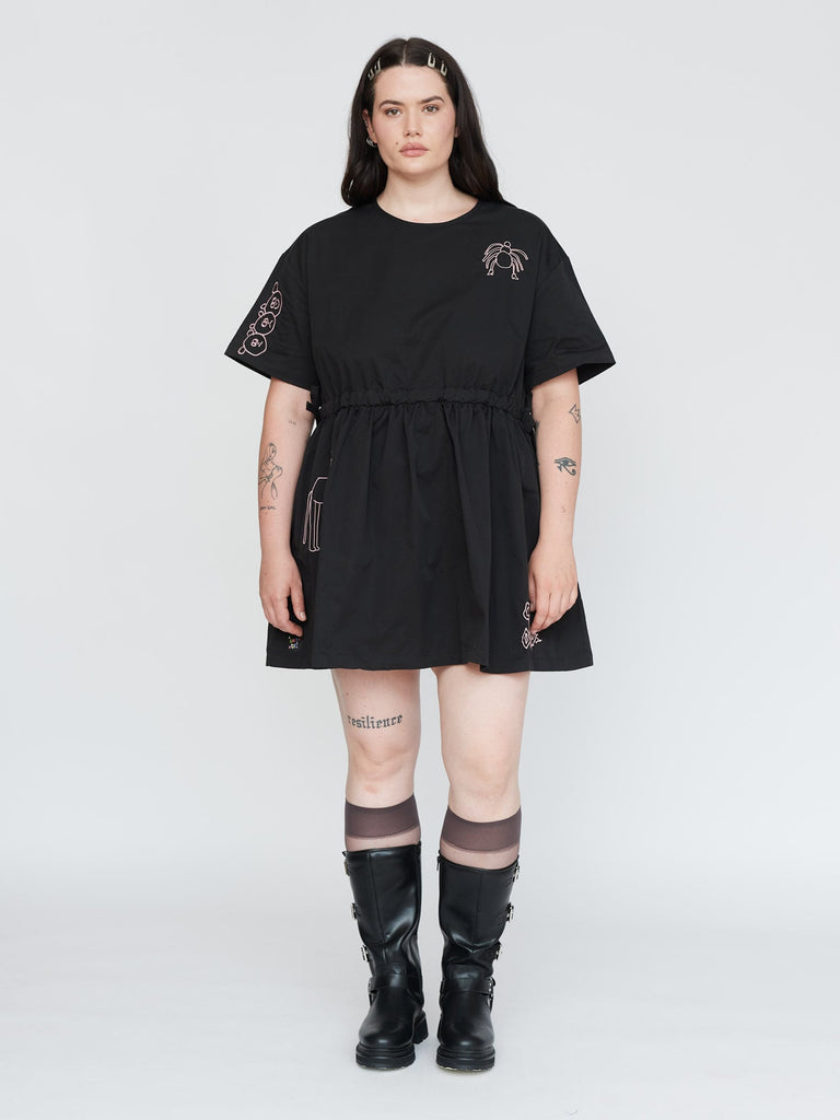 Doodles Side Tie Dress – Lazy Oaf