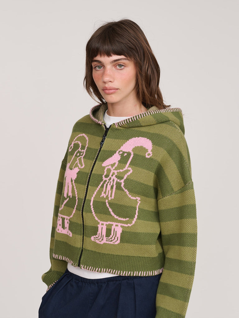 Silly Goose Zip Up Knit Hoodie – Lazy Oaf