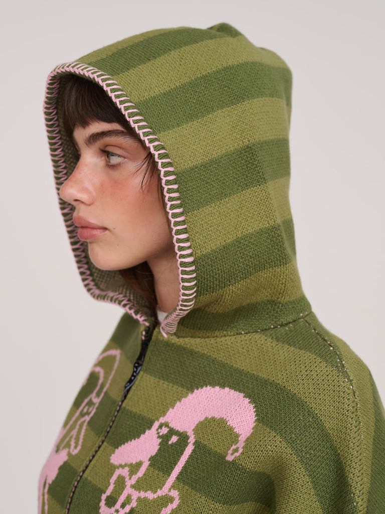 Silly Goose Zip Up Knit Hoodie – Lazy Oaf