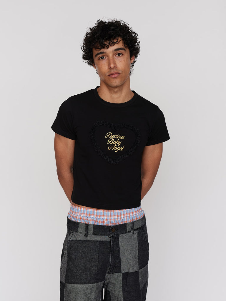 Black Precious Baby Angel Fitted Tee – Lazy Oaf
