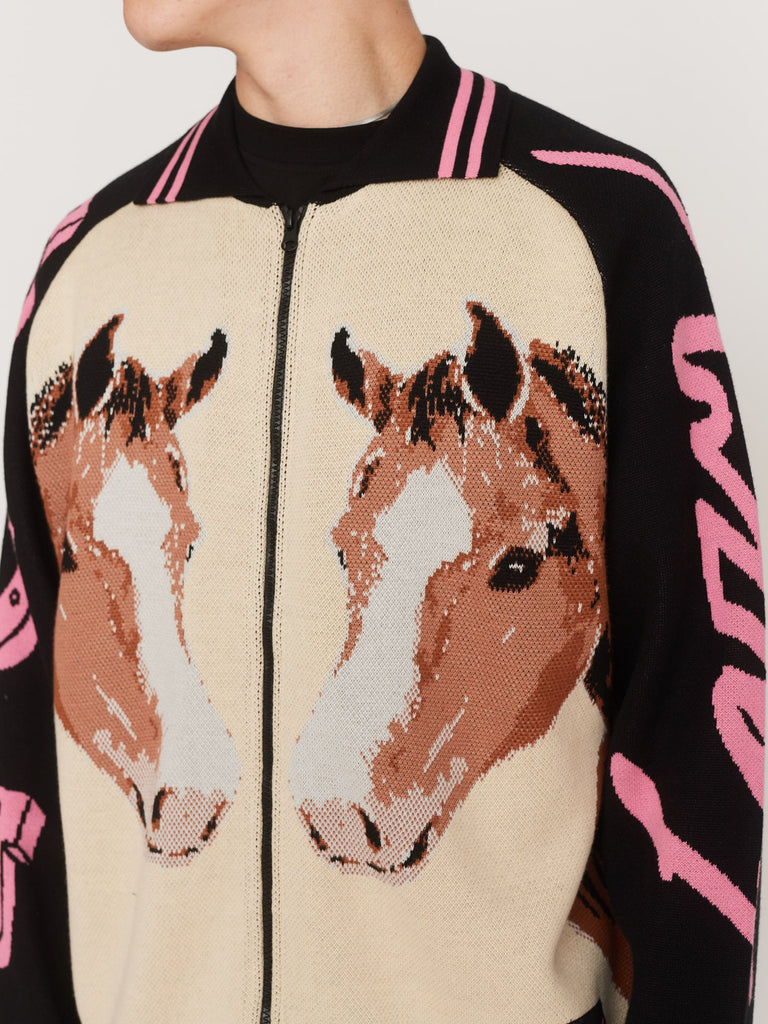 Lucky Horses Zip Cardigan – Lazy Oaf