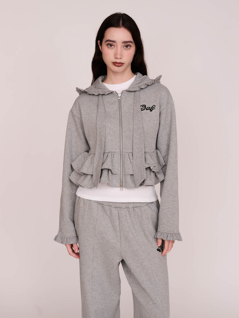 Frill Zip Through Hoodie – Lazy Oaf