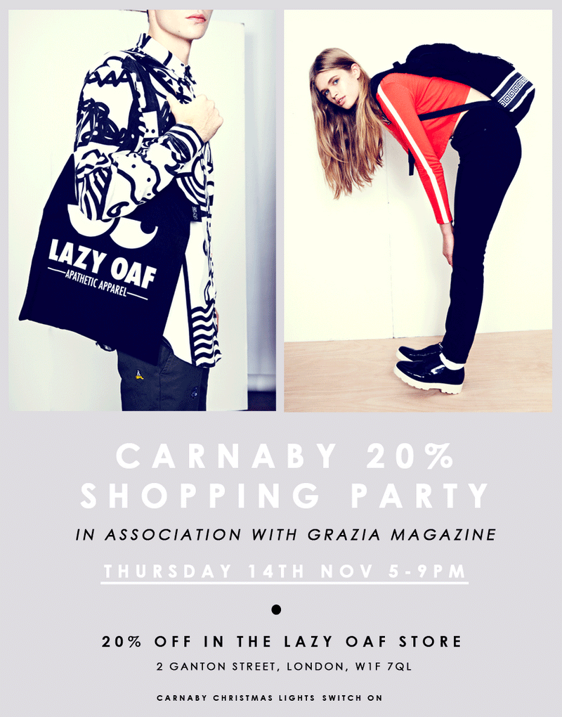 Lazy Oaf Store: 20% Carnaby Christmas Shopping Night