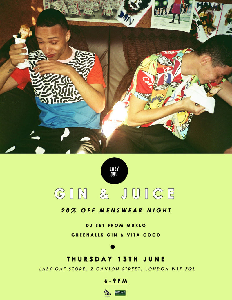 20% off Menswear Night: Gin & Juice