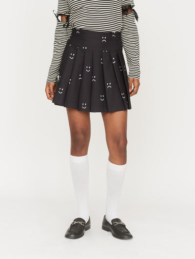 Mini Pleated Happy Sad Skirt