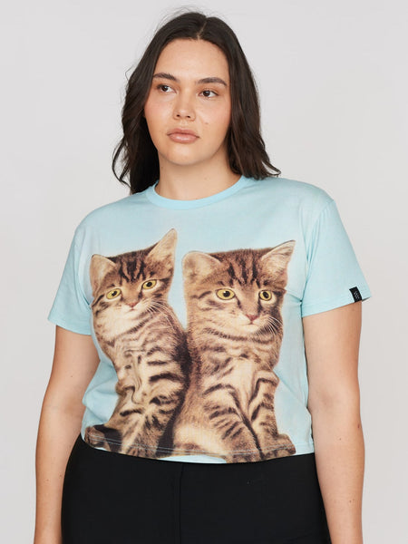 Cat Pals Fitted Tee – Lazy Oaf