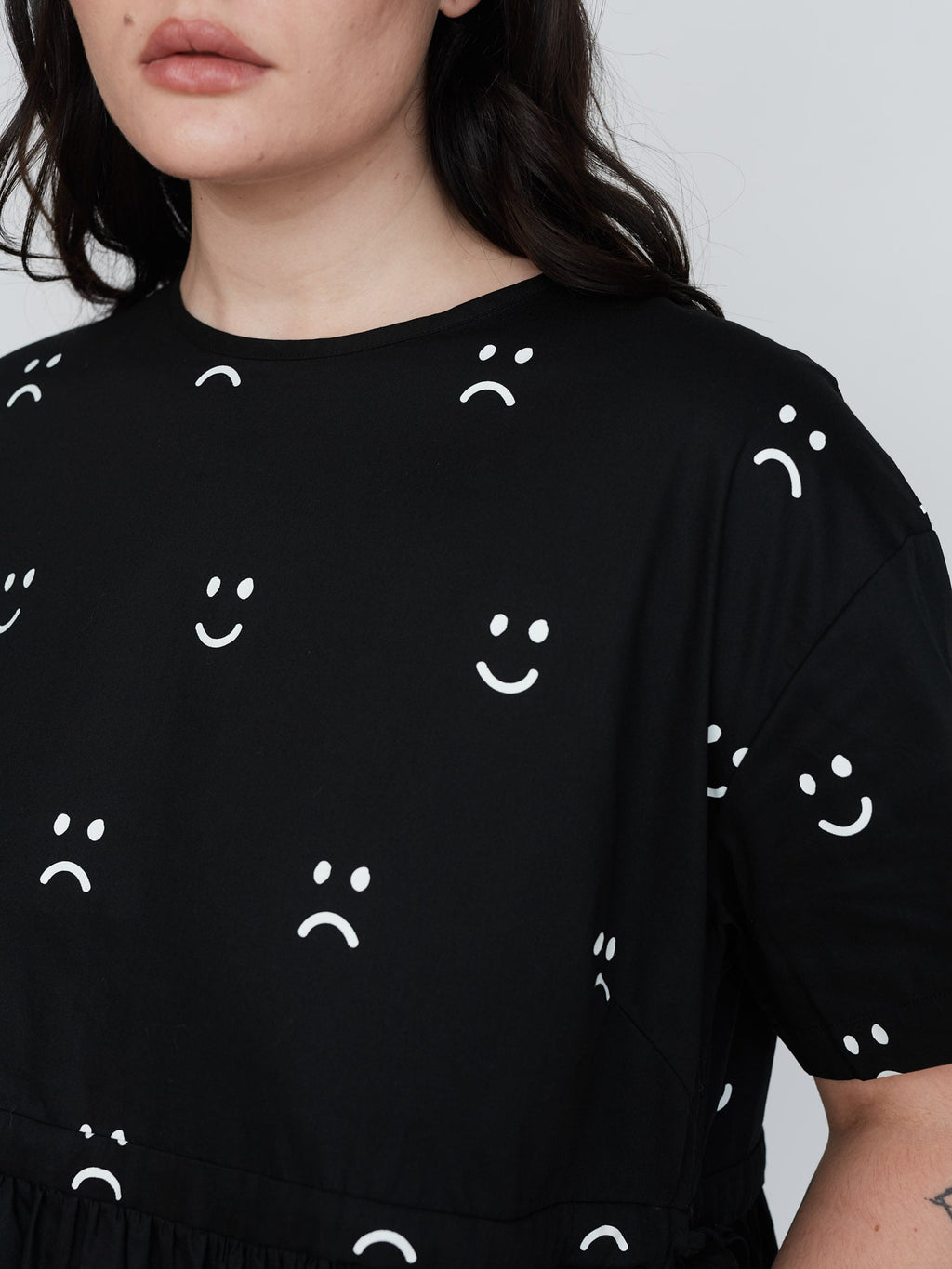 Dress Code Sad Black Happy Sad Side Tie Dress – Lazy Oaf