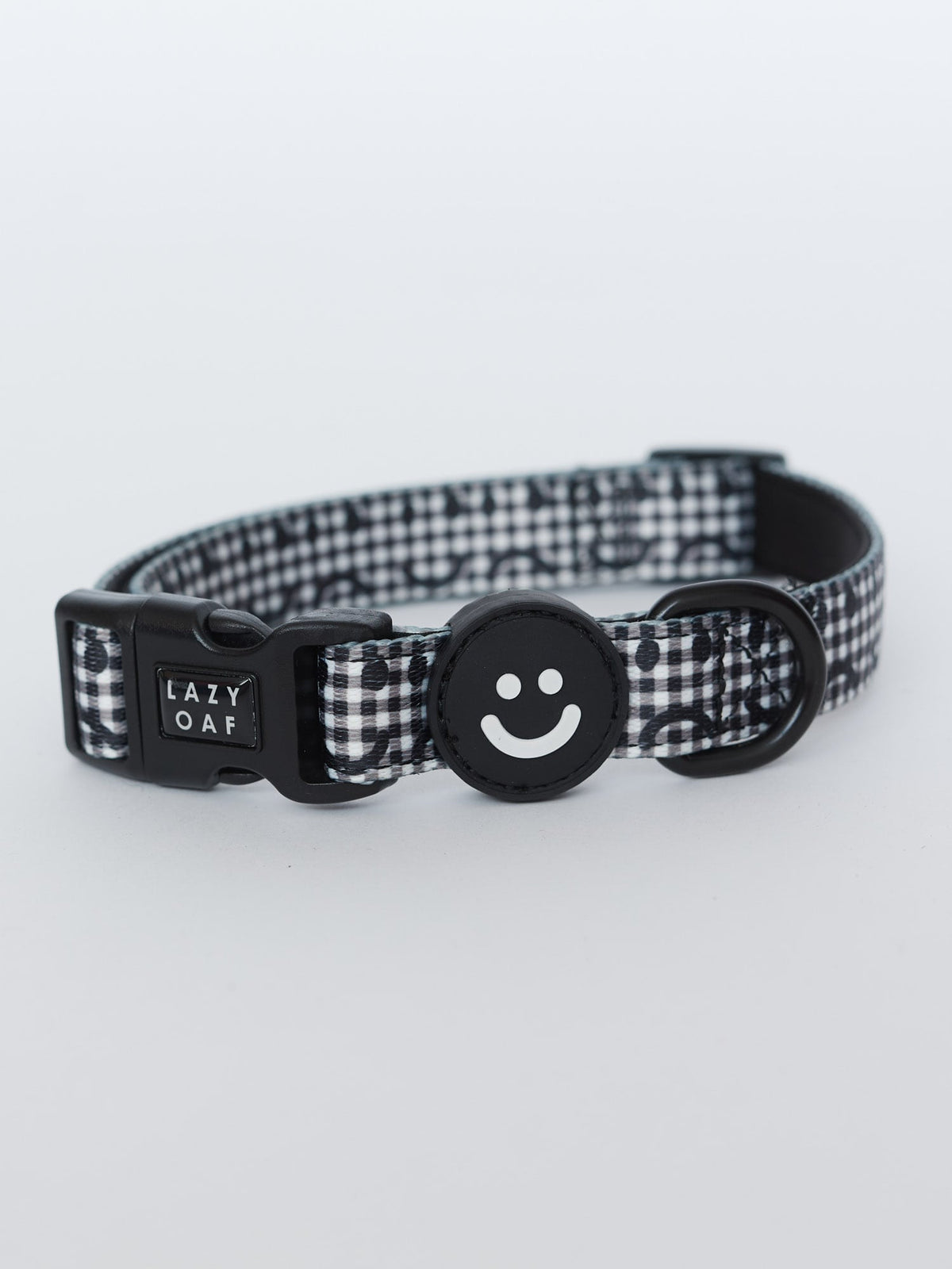 Happy Sad Gingham Dog Collar