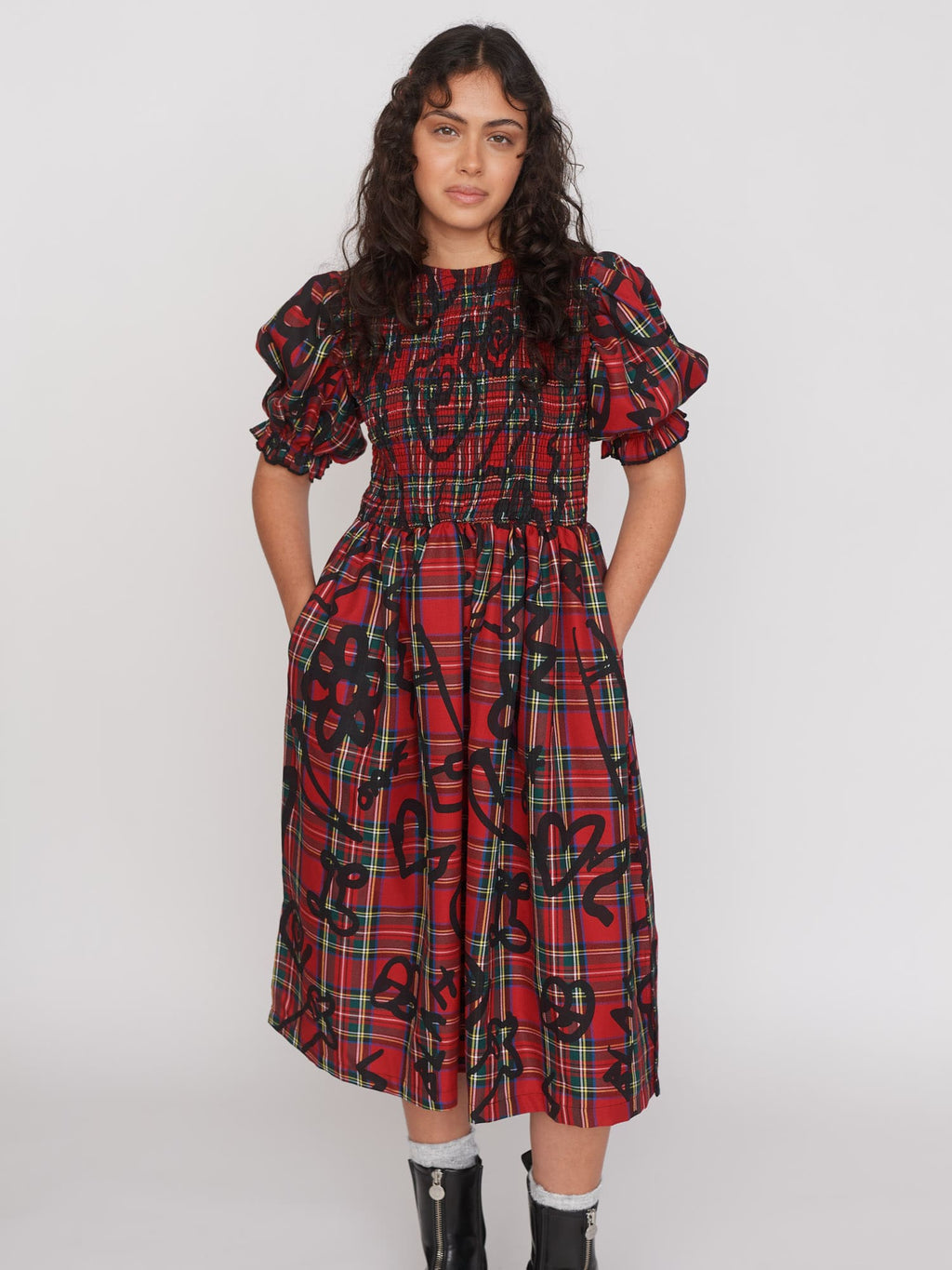 Tartan Scribble Dress Lazy Oaf Tartan Scribble Dress Lazy Oaf