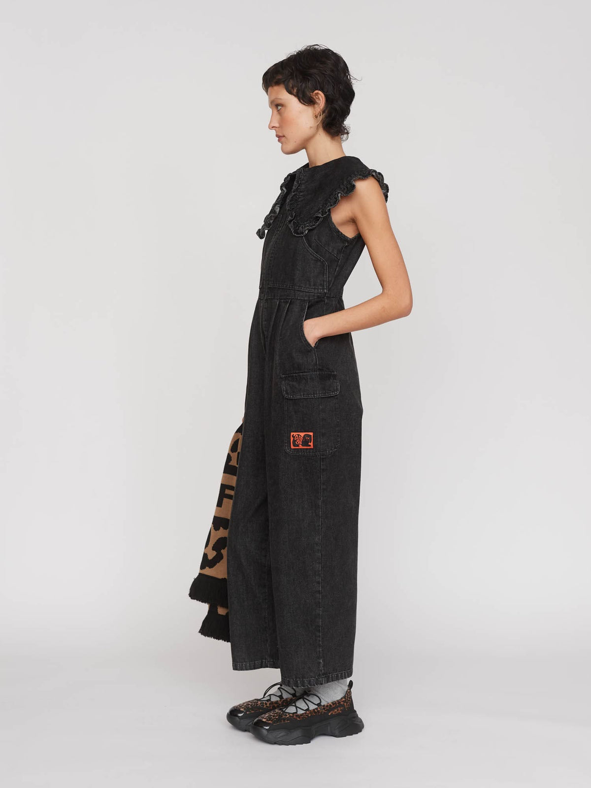 Big Collar Gilet Jumpsuit