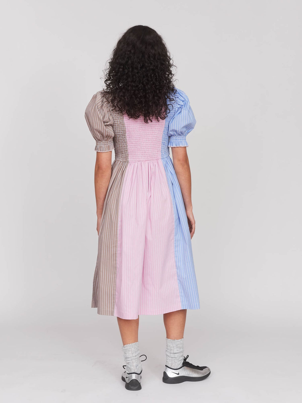 Seeing Stripes Shirred Dress