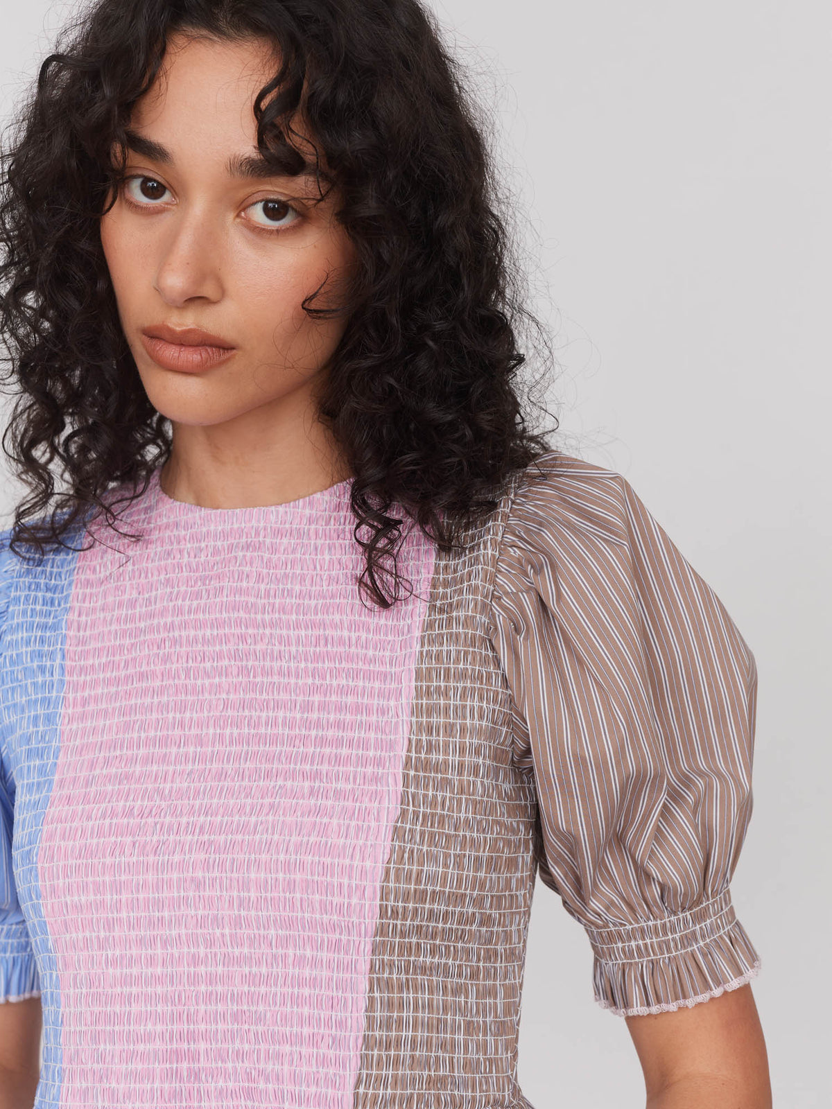 Seeing Stripes Shirred Dress