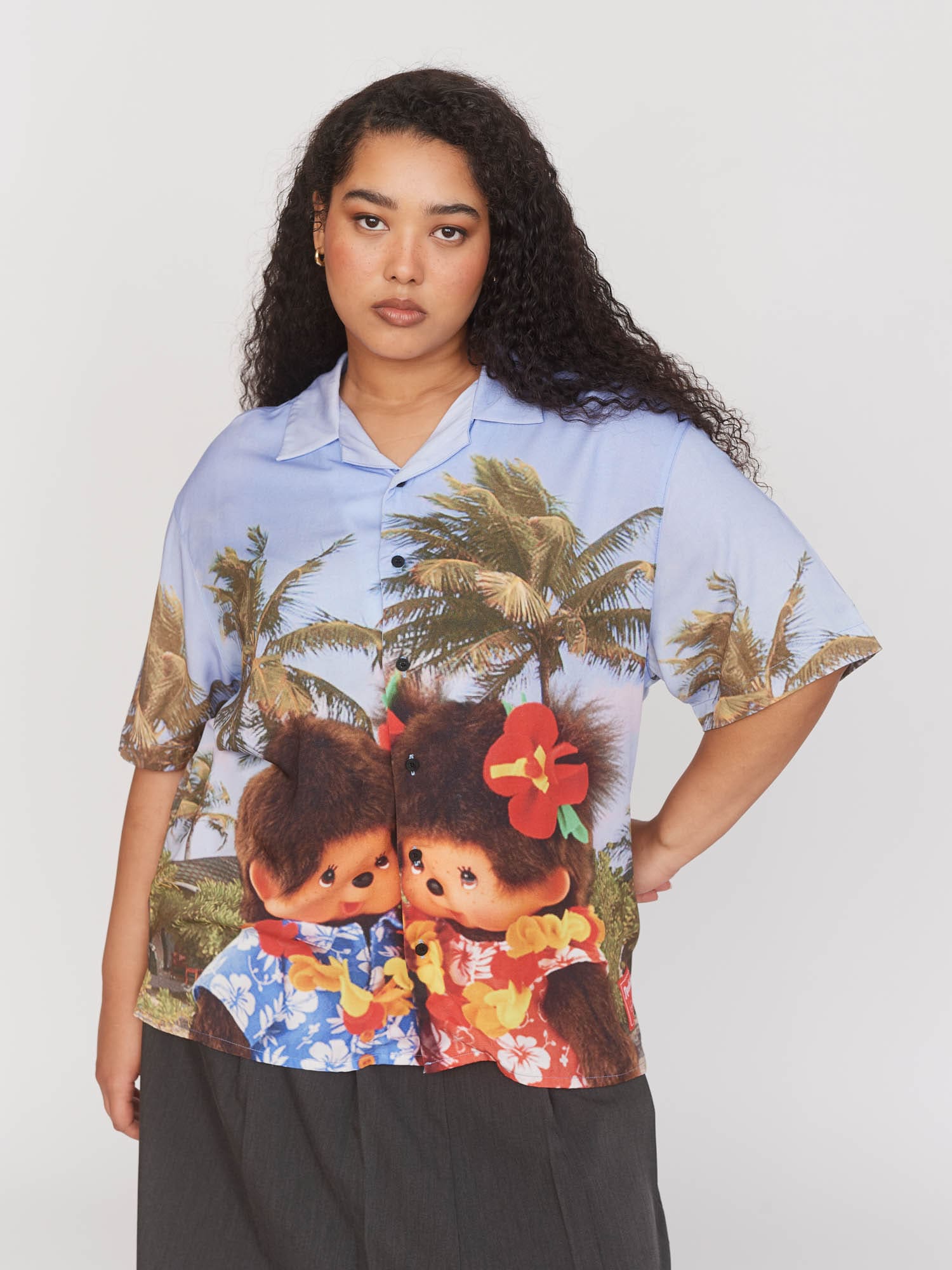 Monchhichi Holiday Bowling Shirt | Lazy Oaf Collaboration