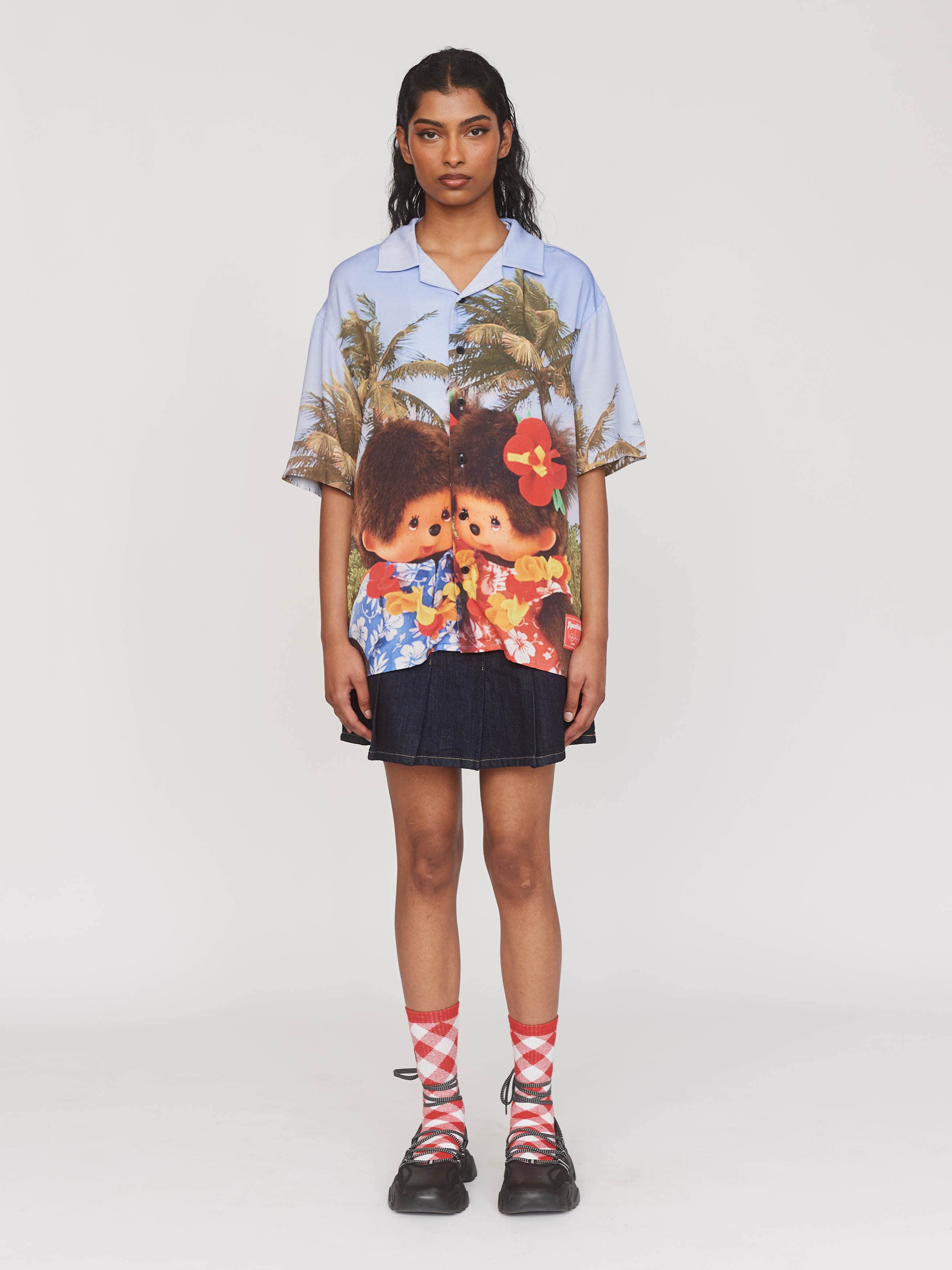 Monchhichi Holiday Bowling Shirt | Lazy Oaf Collaboration Monchhichi Holiday Bowling Shirt | Lazy Oaf Collaboration
