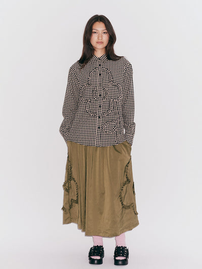 Gingham Big Flower Shirt