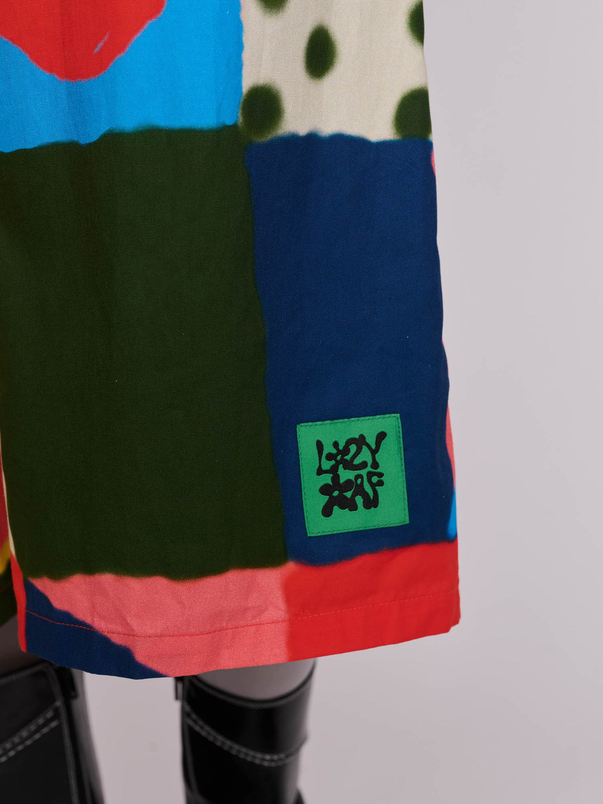 Abstract Shirred Dress