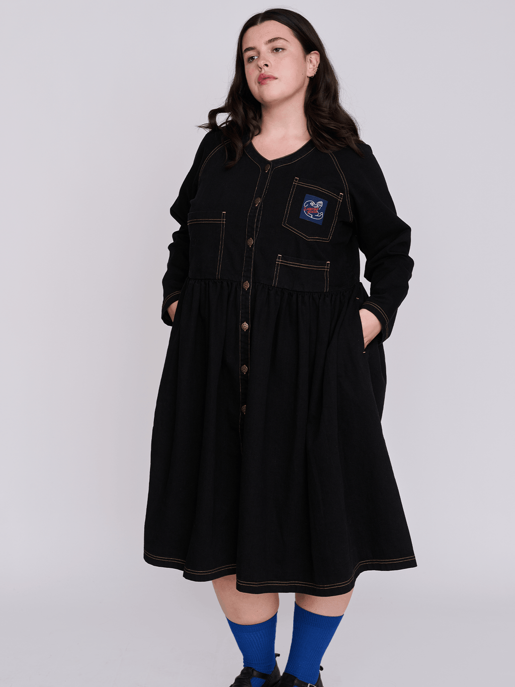 model:Bella wears size XXL and is 5’10”