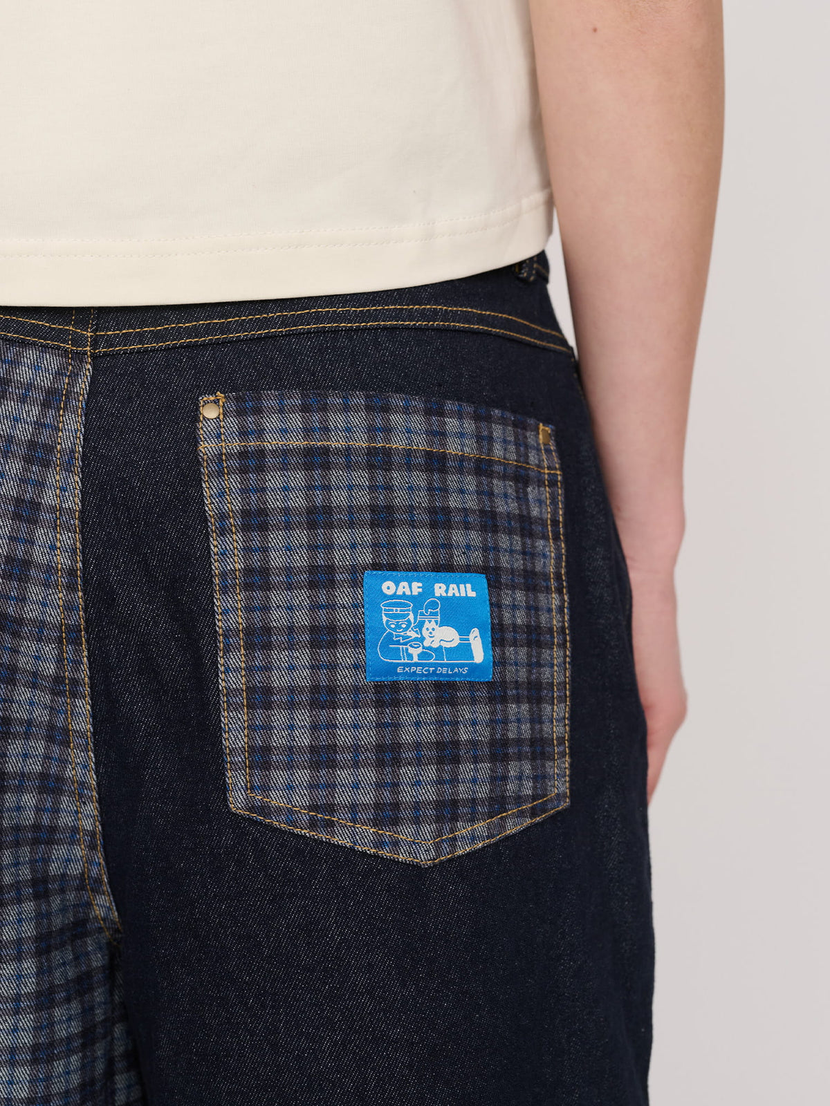 Check Turn Up Jeans