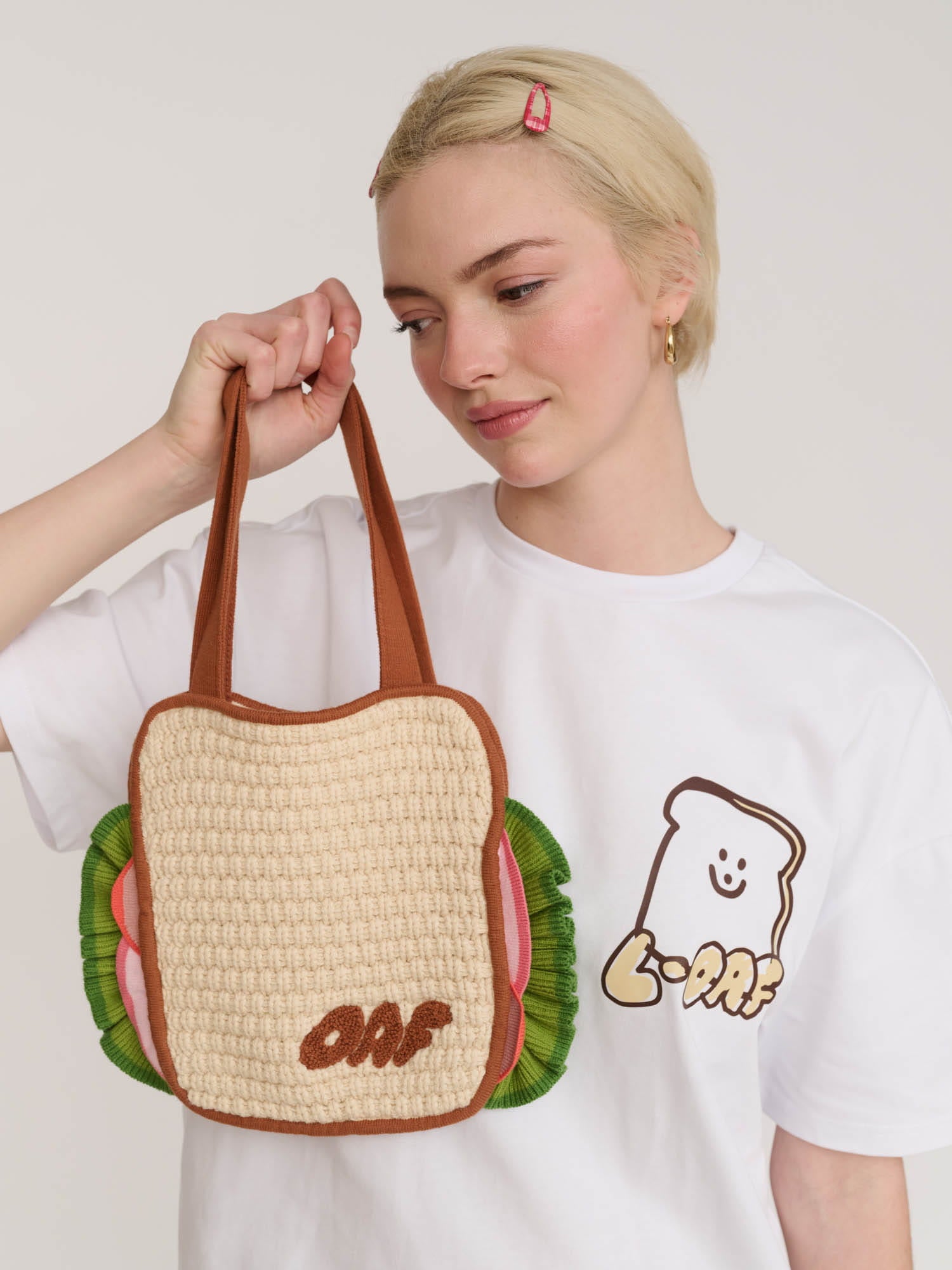 Lazy Oaf E.T. オーバーオール　刺繍 Lazy Loaf Crochet Style Bag – Lazy Oaf