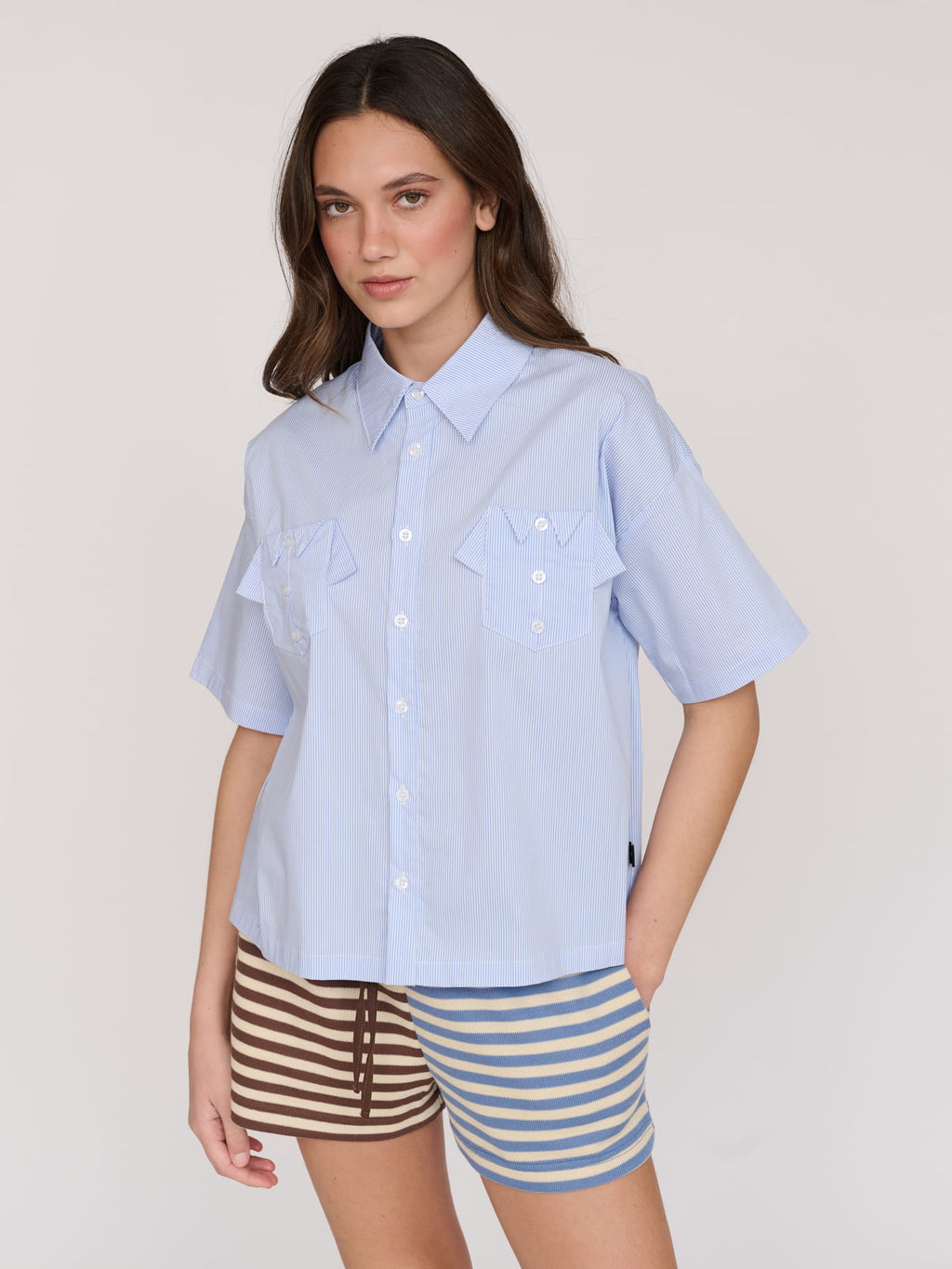 Collection-women-landing, collection-women-new-in-1, collection-womens-shirts, model:Azul wears size S and is 5’8”