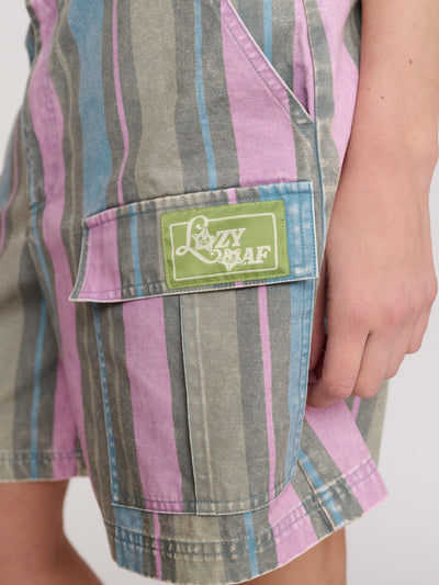 Camp Out Stripe Cargo Shorts