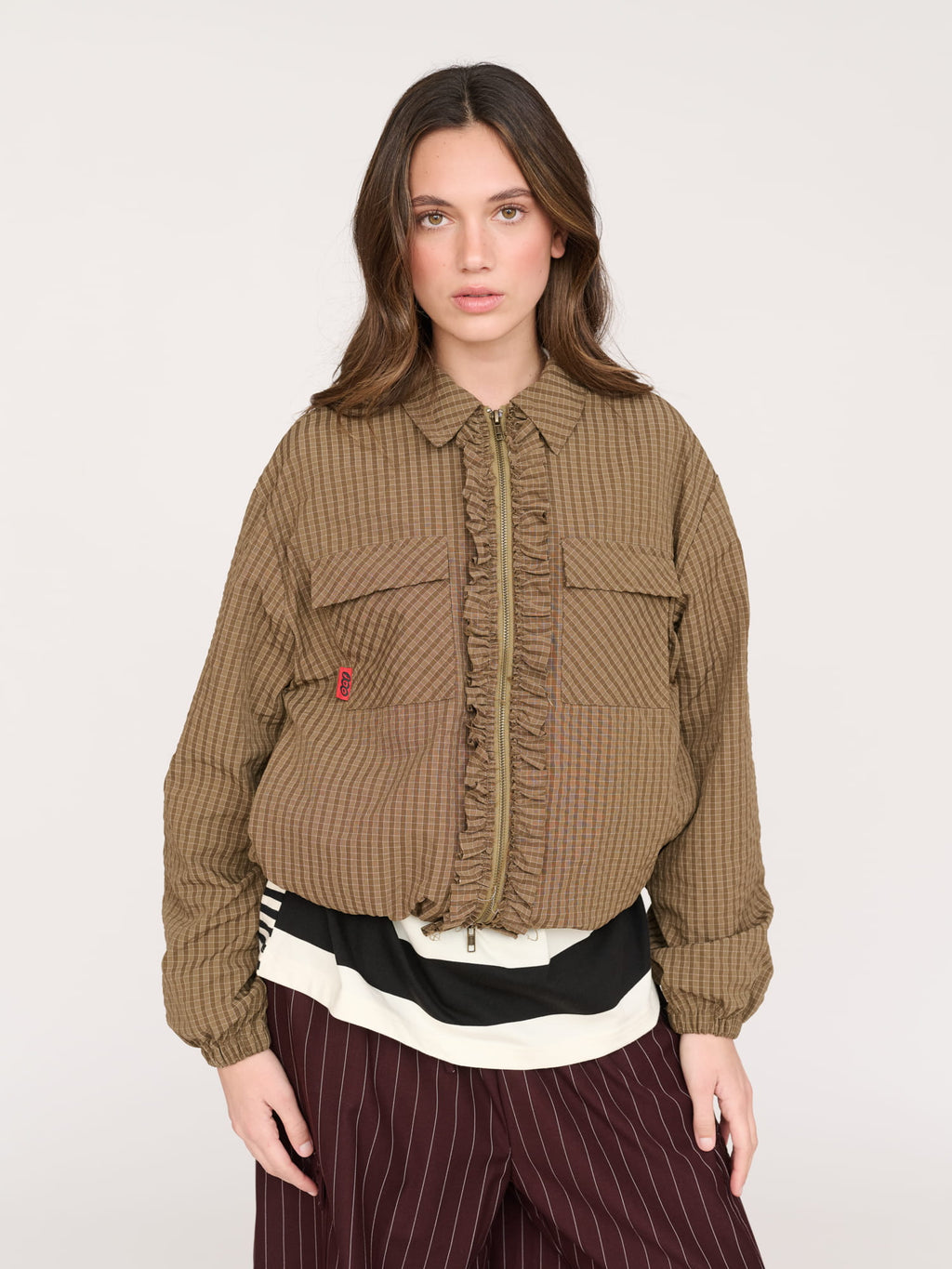 collection-womens-jackets, model:Azul wears size S and is 5’8”, 