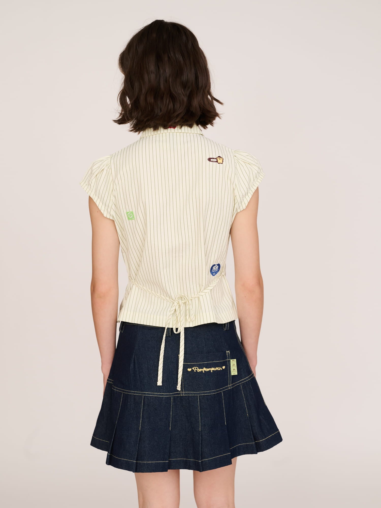 Pompompurin Fitted Pinstripe Shirt - PRE-ORDER SHIPS MID AUGUST