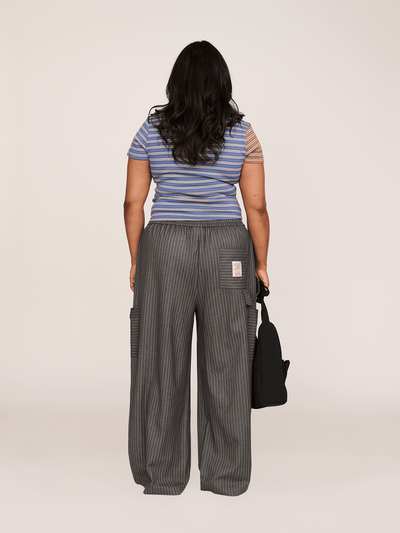 Asymmetric Button Stripe Top