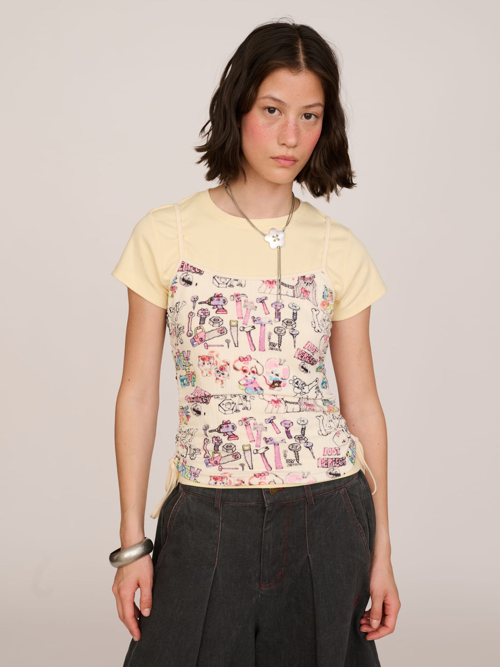 model:Jess wears size S and is 5’7”