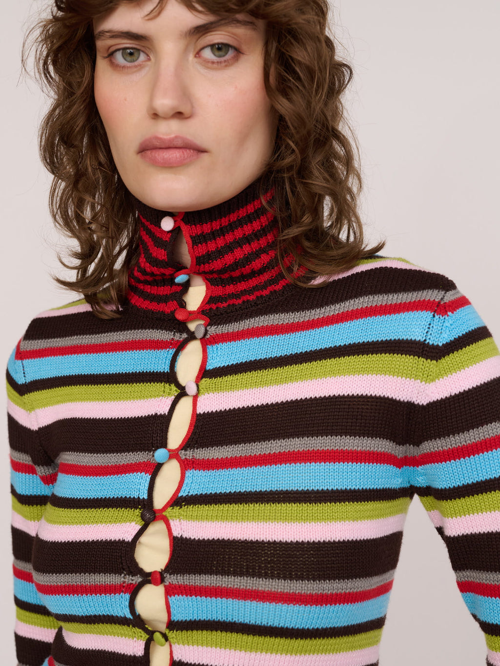 Stripey Button Up Cardigan - Shipping From 30/10