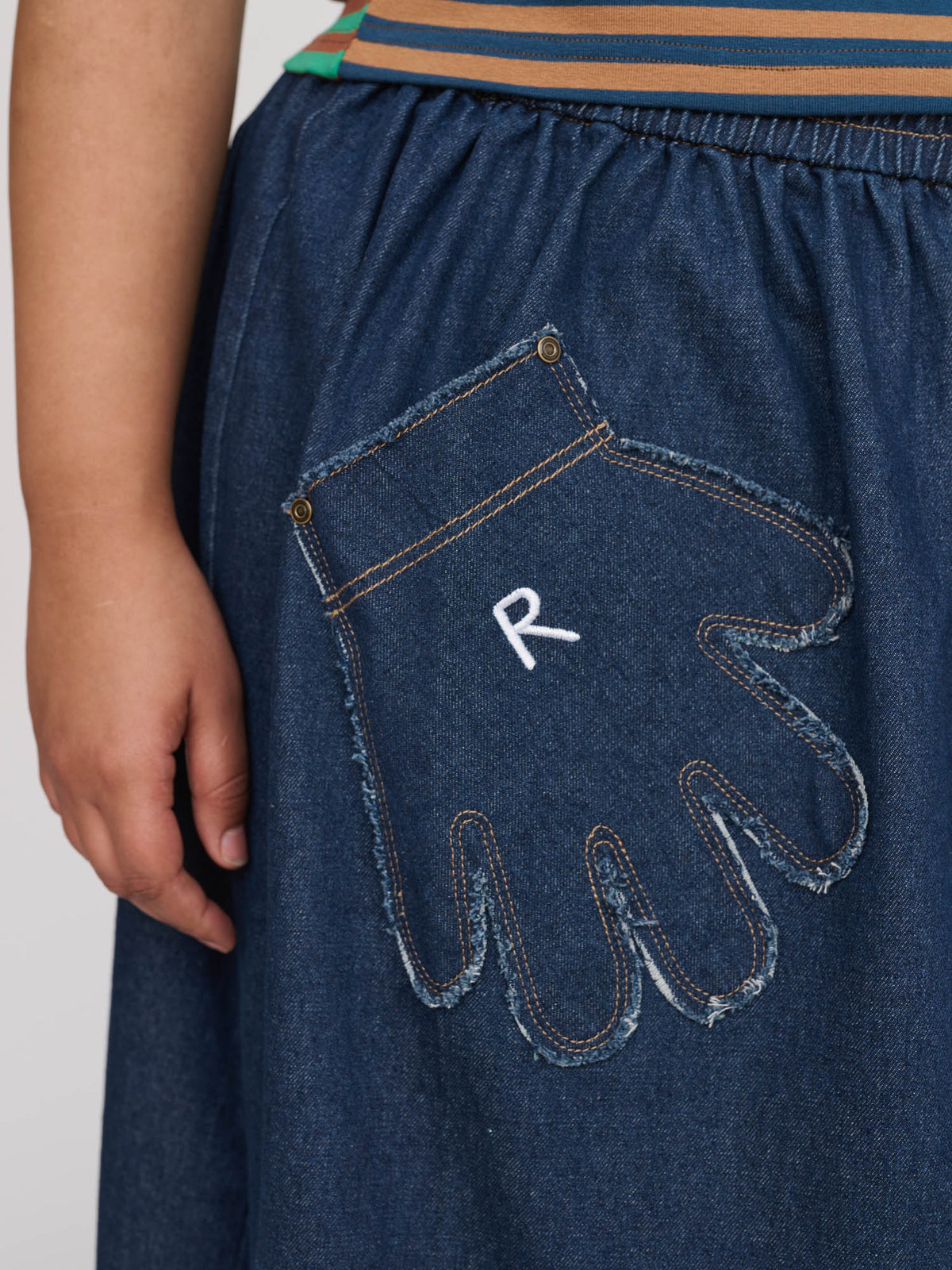 Out Of Hand Denim Midi Skirt
