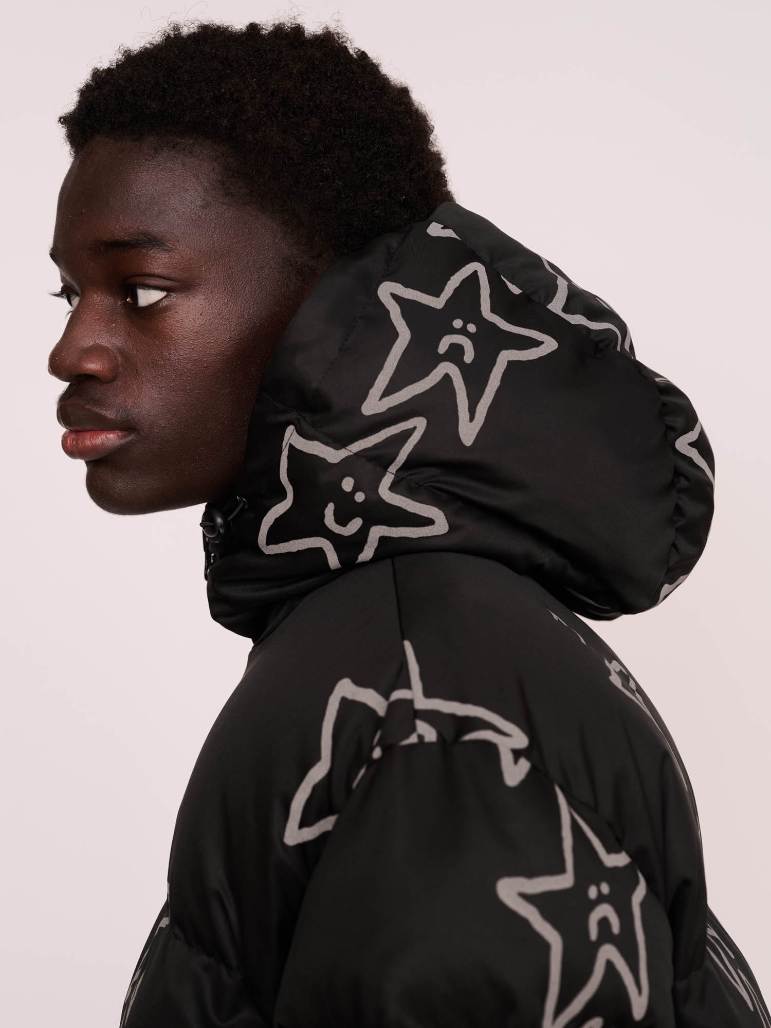Happy Sad Star Longline Puffer – Lazy Oaf