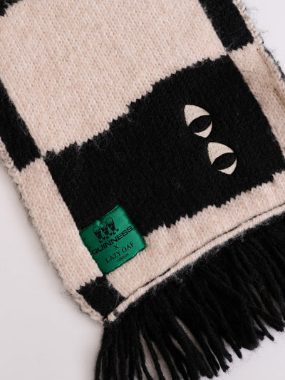 Guinness x Lazy Oaf Checkered Pint Knitted Scarf