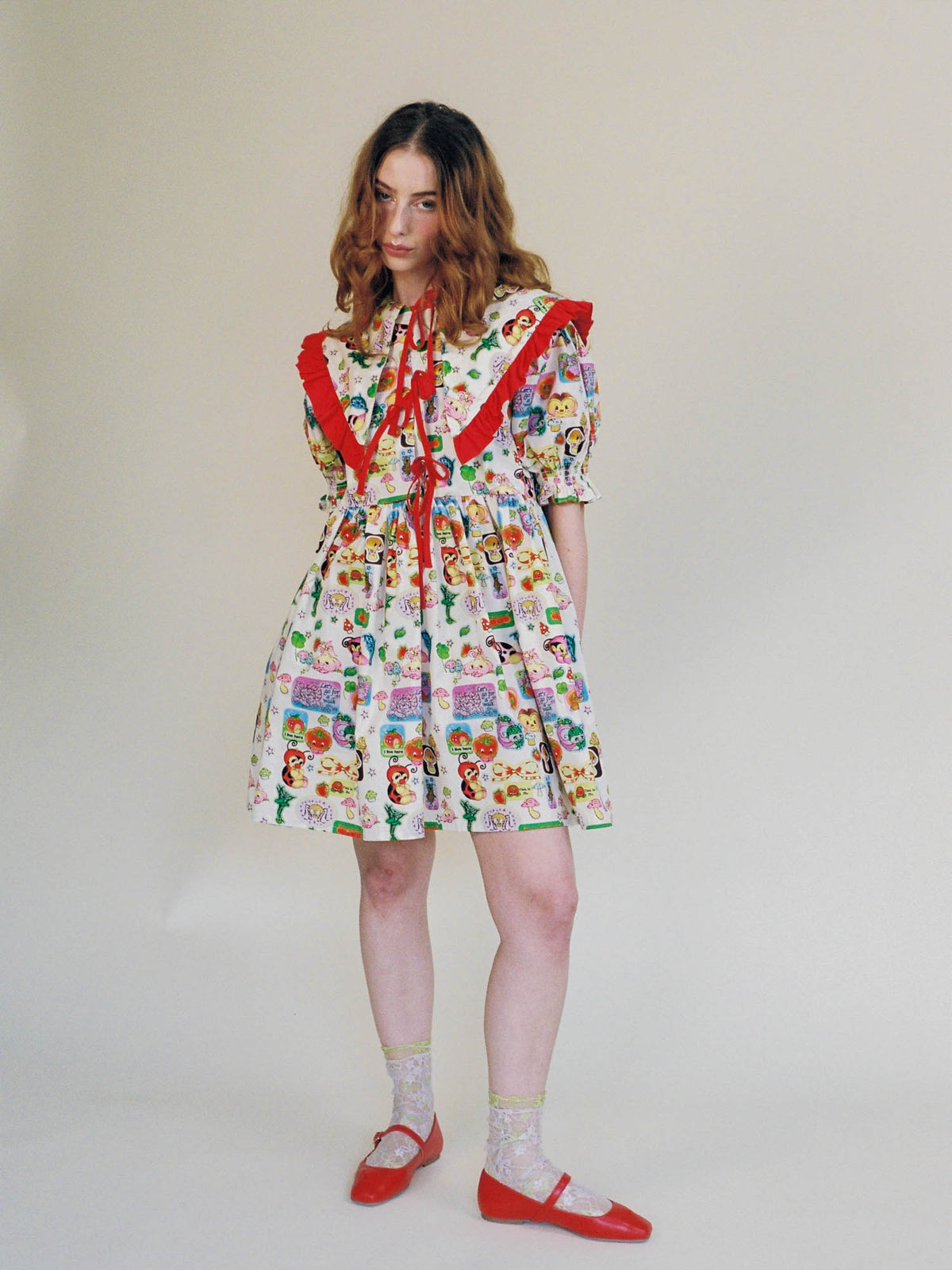 Hannah-Michelle X Lazy Oaf Ruffle Collar Dress