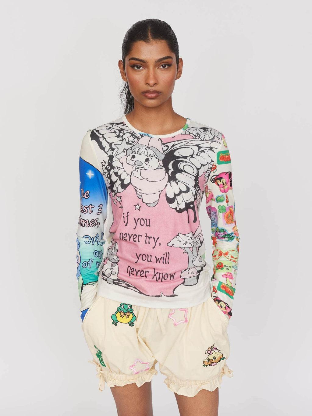 model:Kerethika wears size 8 and is 5’ 7”