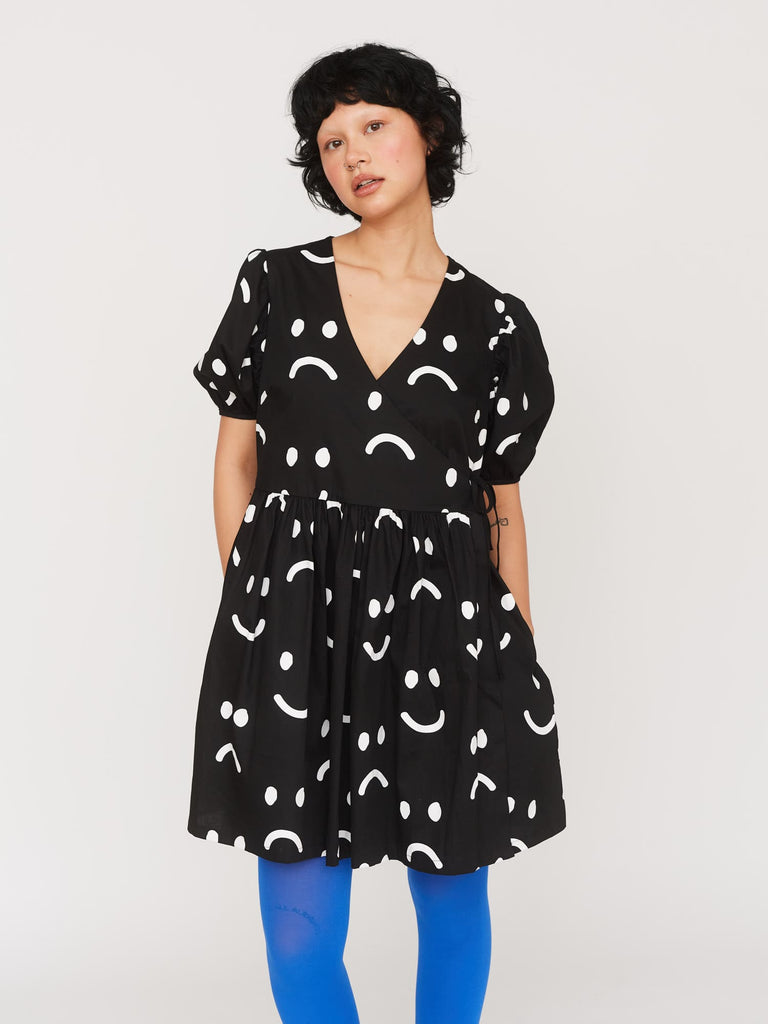 Happy Sad Wrap Mini Dress – Lazy Oaf