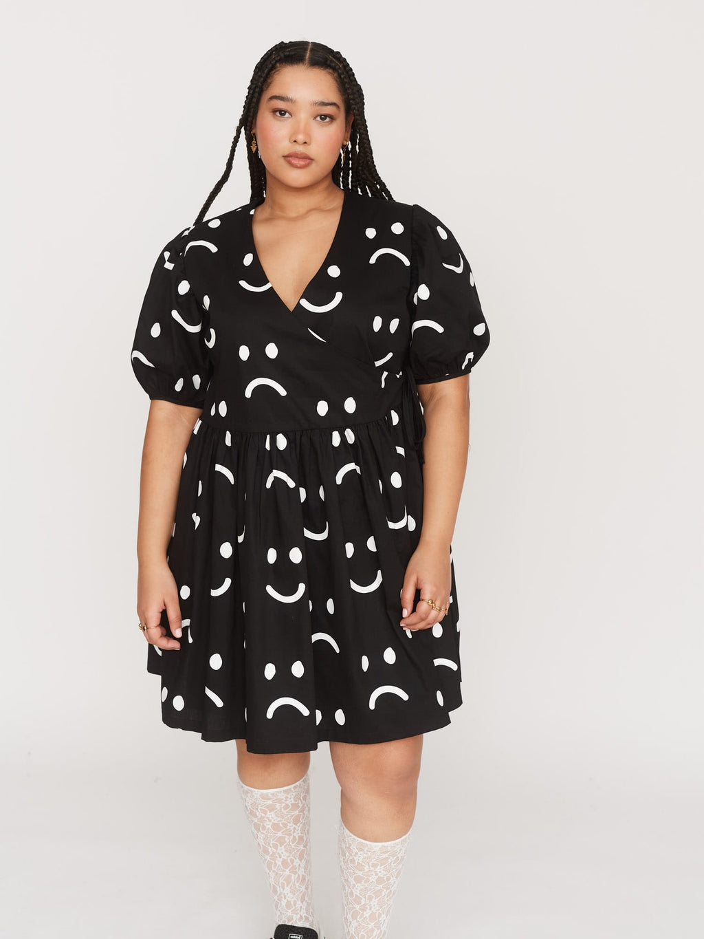 Happy Sad Wrap Mini Dress Lazy Oaf Happy Sad Wrap Mini Dress Lazy Oaf