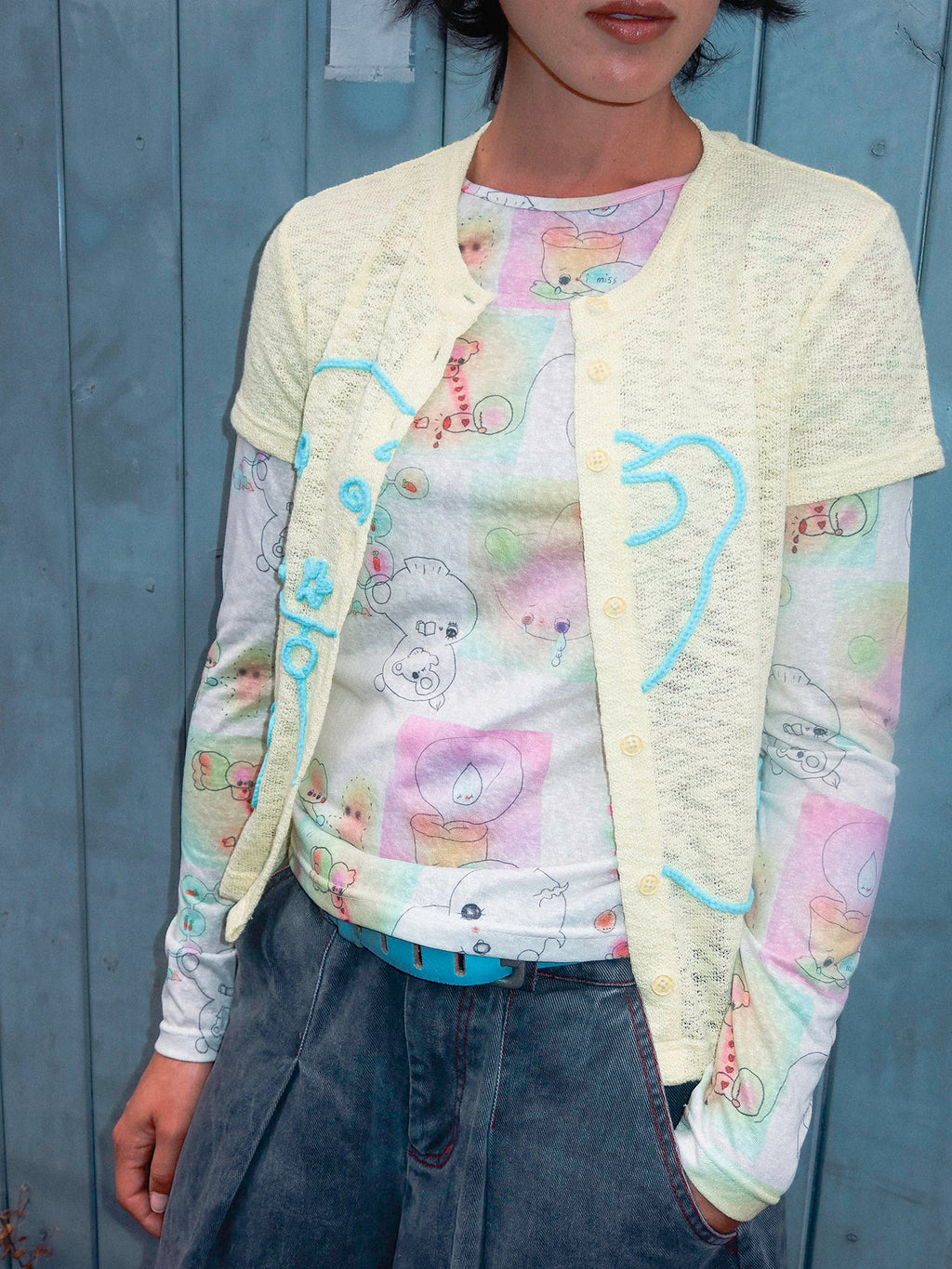 LO x Nhozagri Double Layered Knit Top