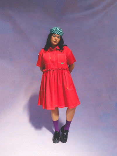 Multi Tab Midi Dress