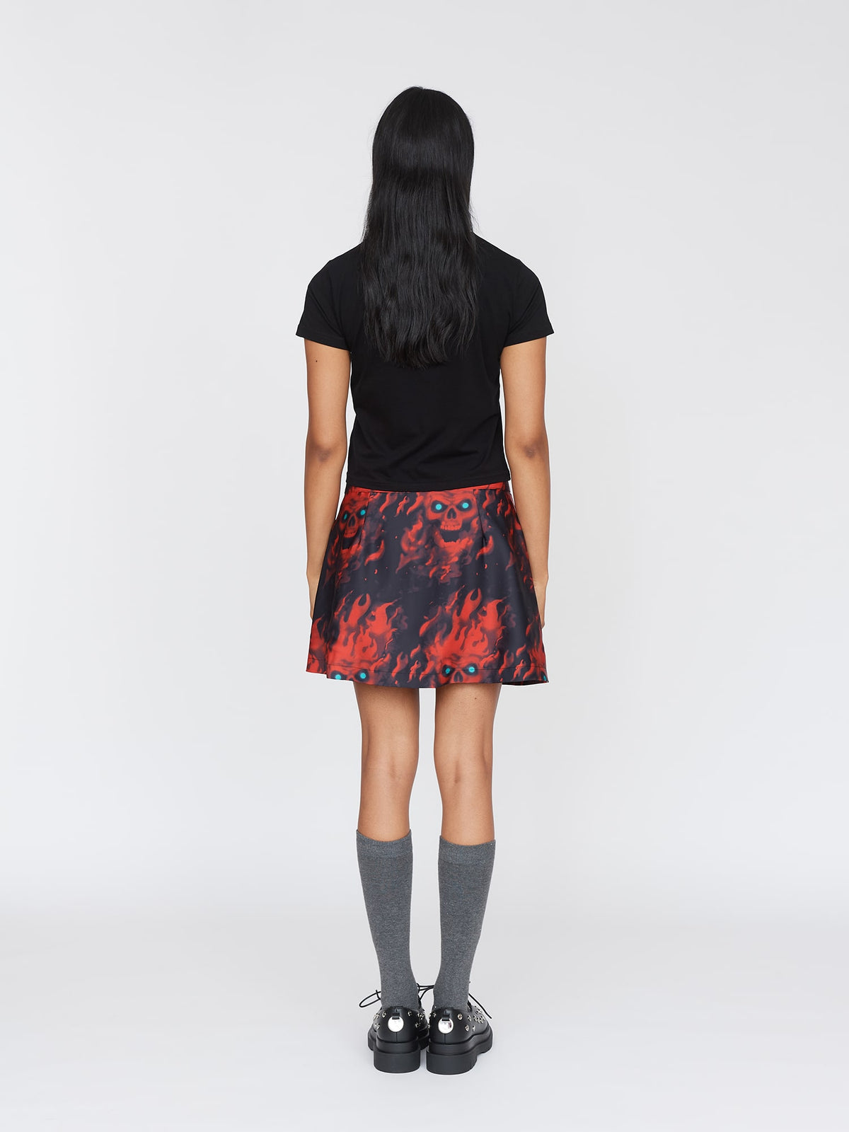 Flaming Skull Mini Skirt