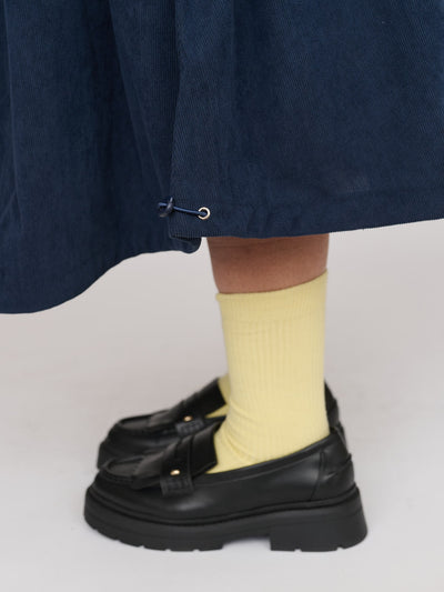 Navy Corduroy Bungee Skirt