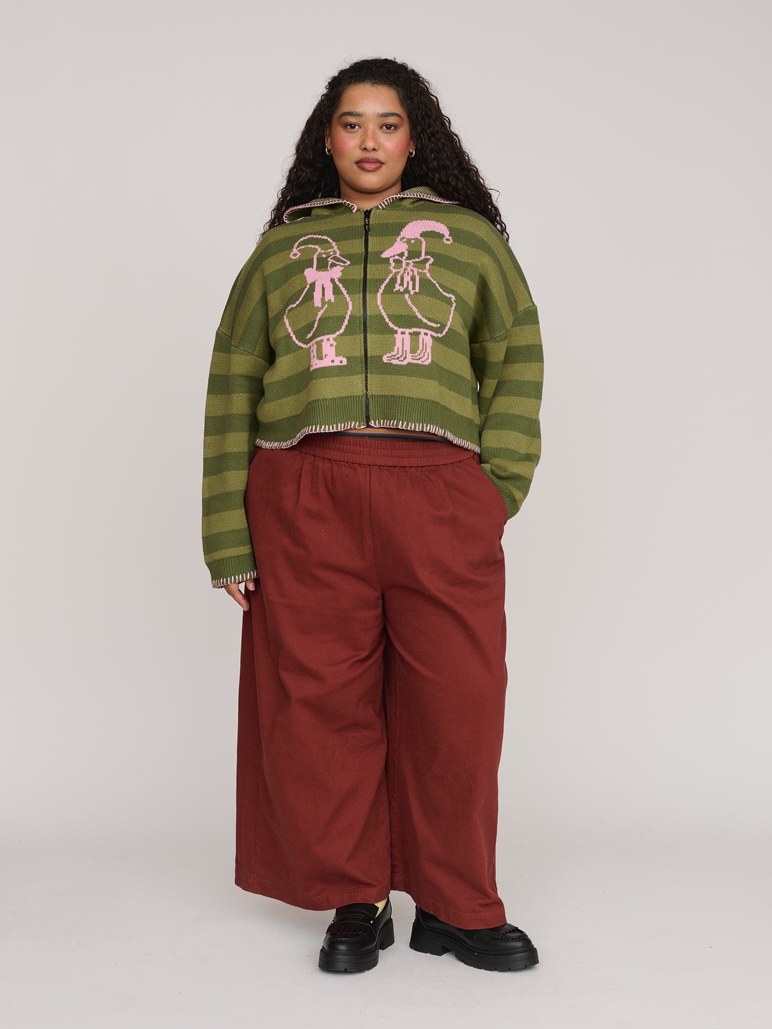 Silly Goose Zip Up Knit Hoodie – Lazy Oaf