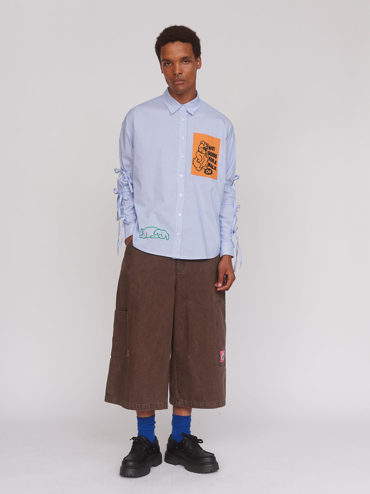 model:Fiki wears size L and is 6’3”