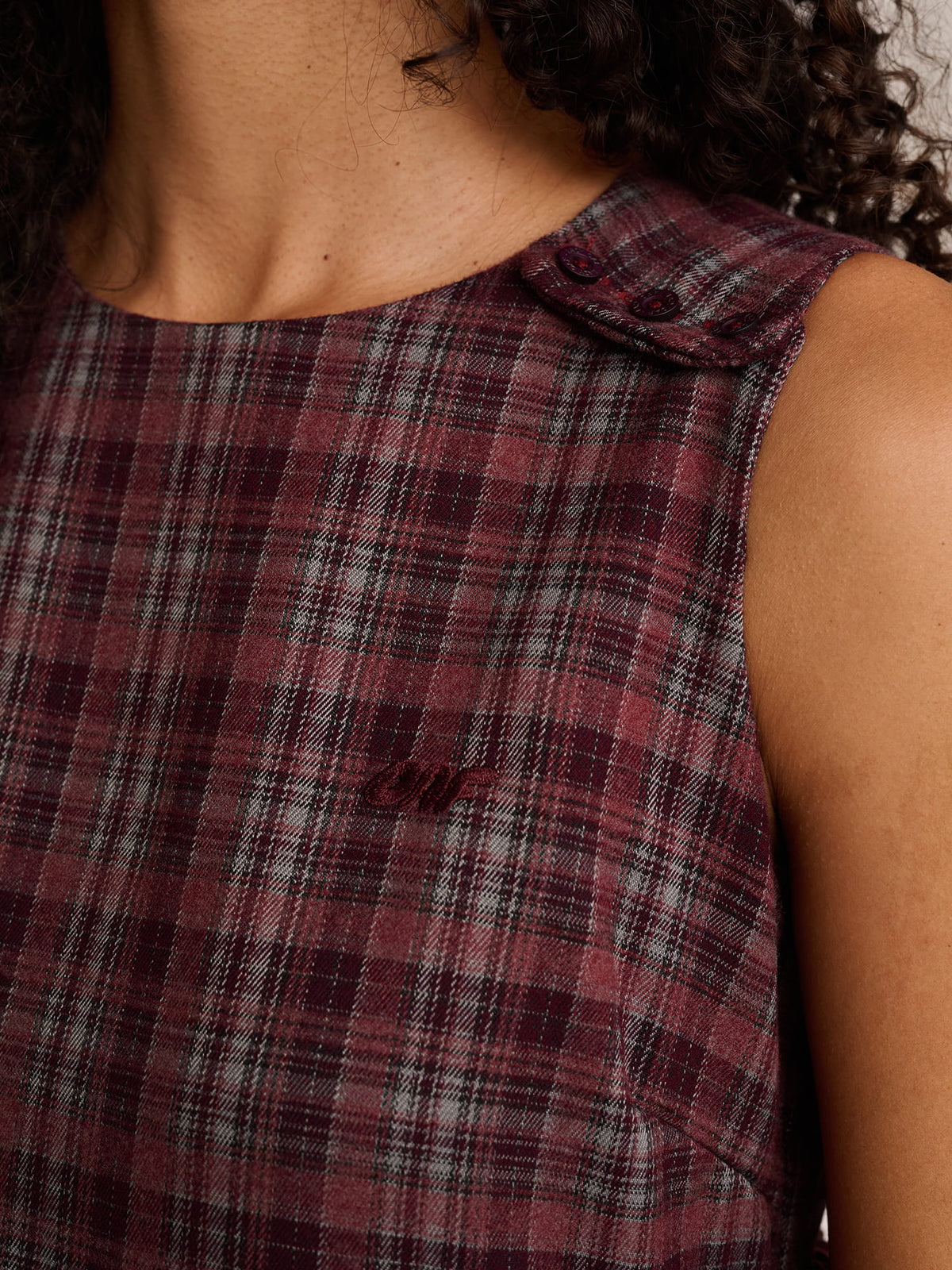 Checked Out Asymmetric Midi Dress