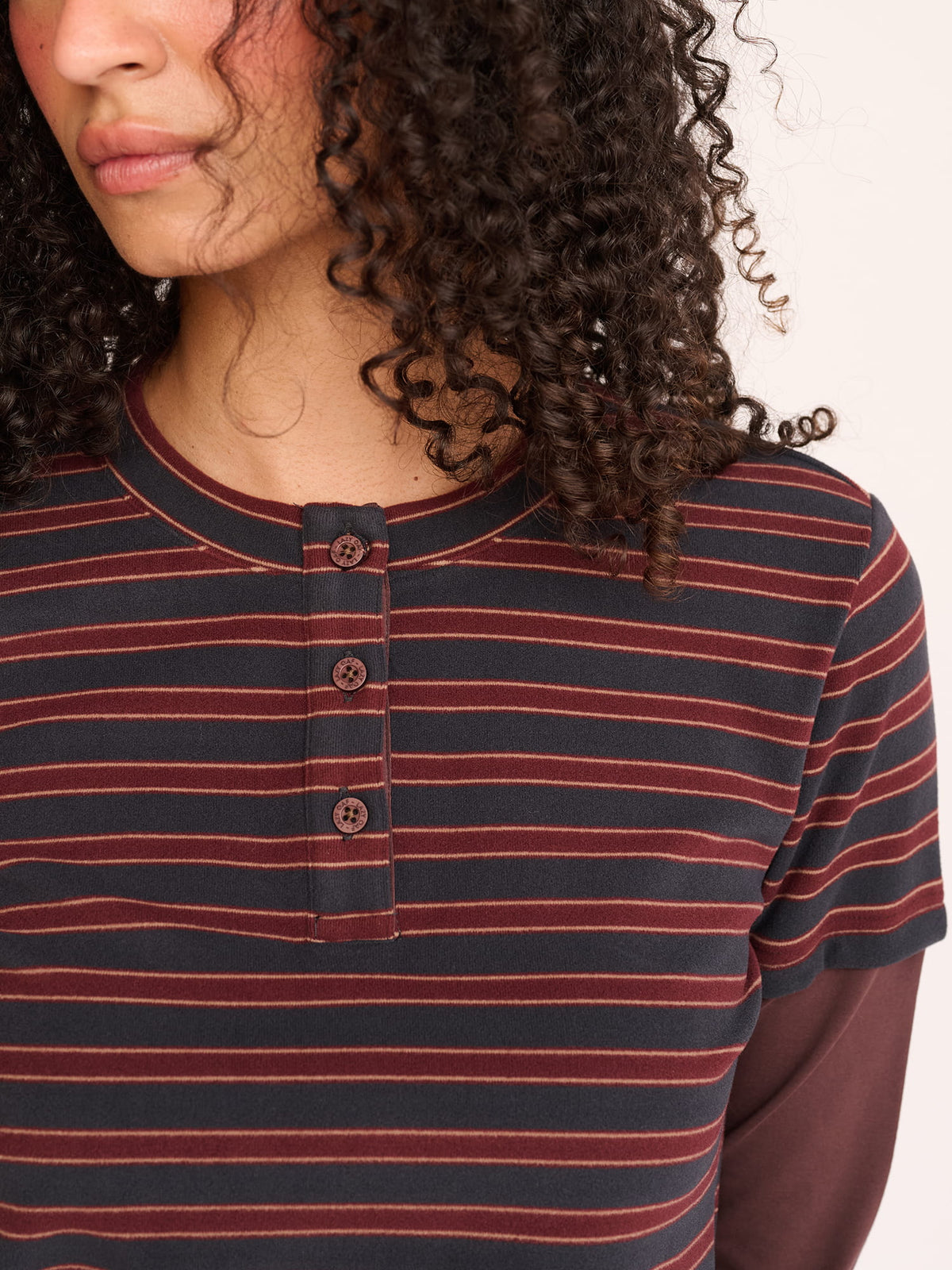 Confessions Button Stripe Top
