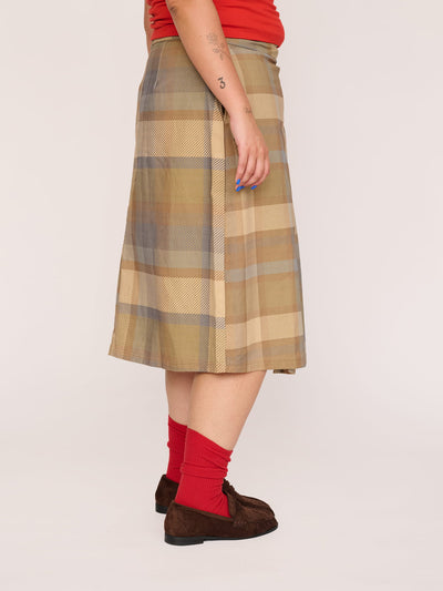 Detective Check Midi Skirt
