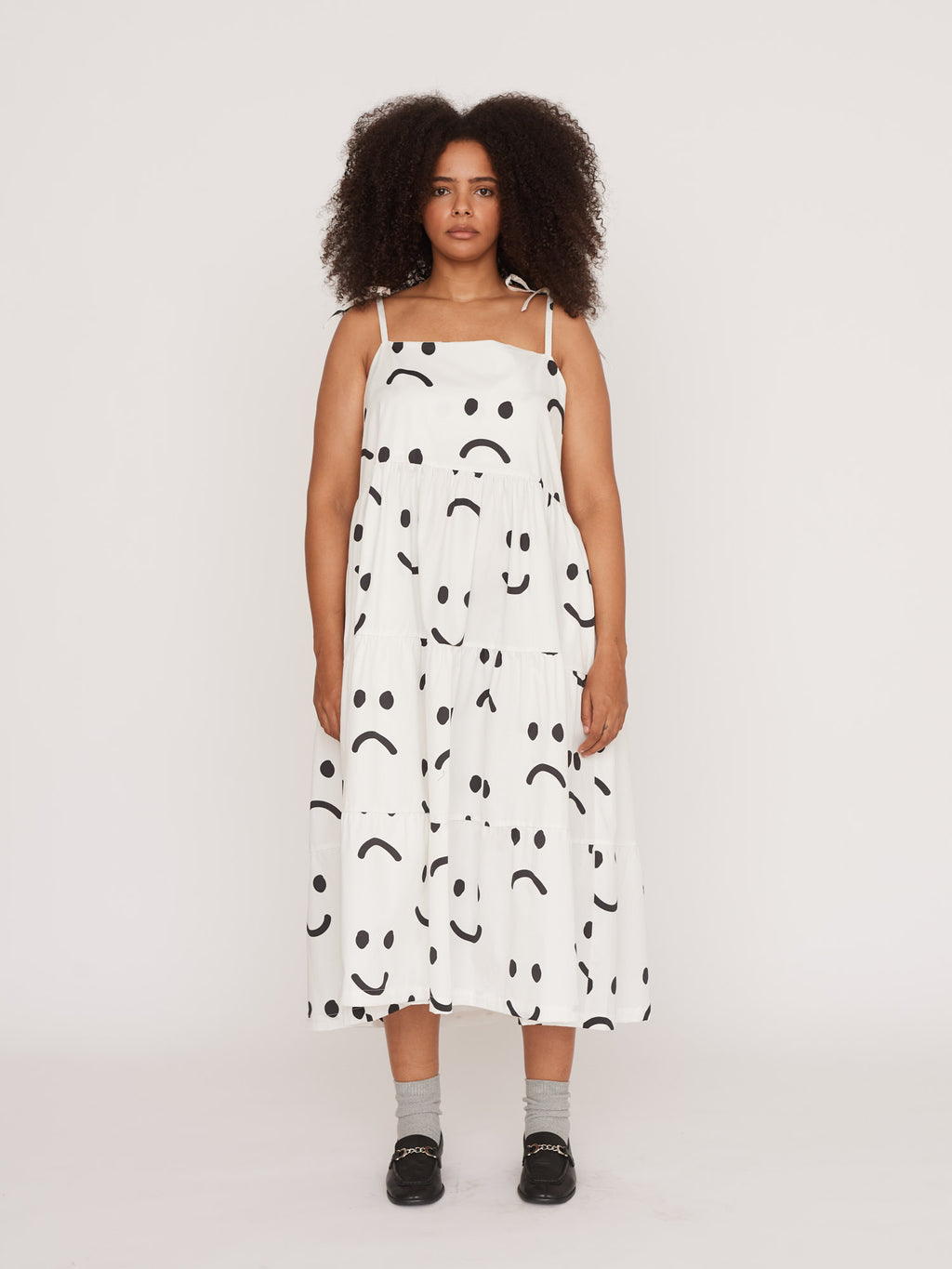Happy Sad White Smock Dress Lazy Oaf Happy Sad White Smock Dress Lazy Oaf