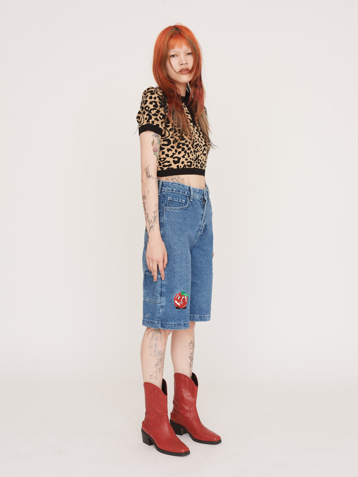 Leopard Knitted Polo Top