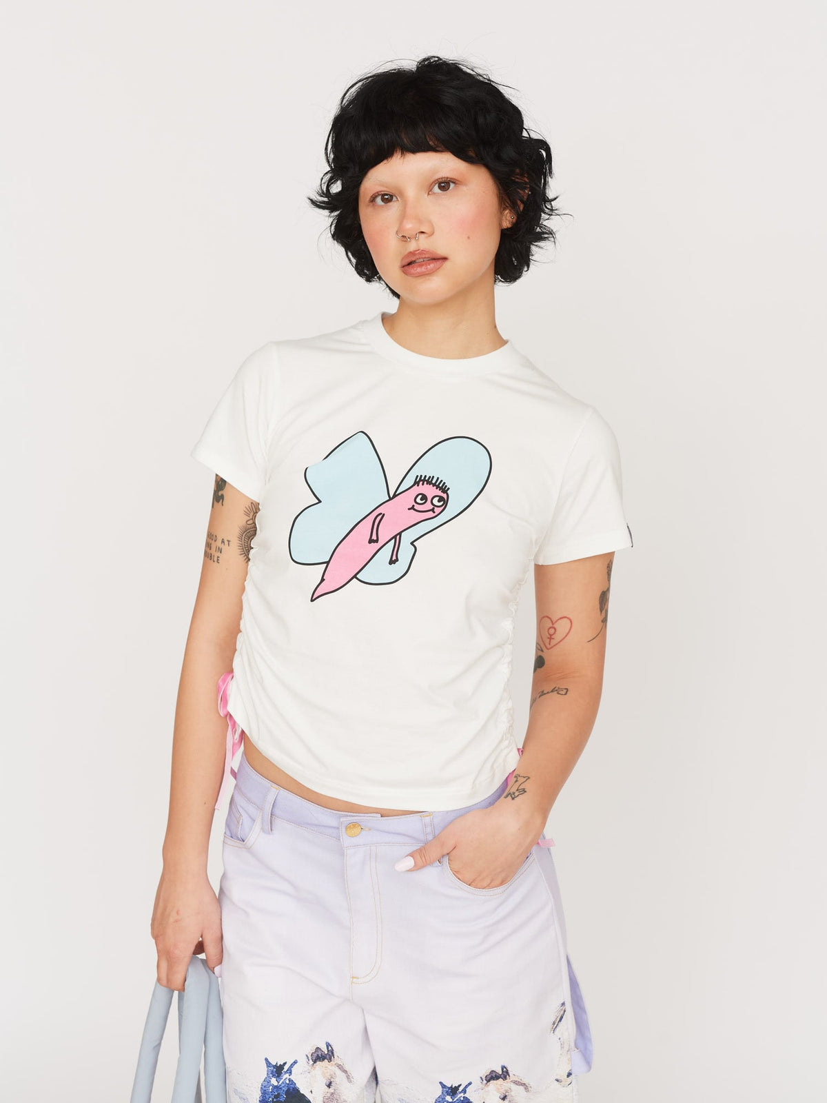 model:Nakeisha wears size S and is 5’8”